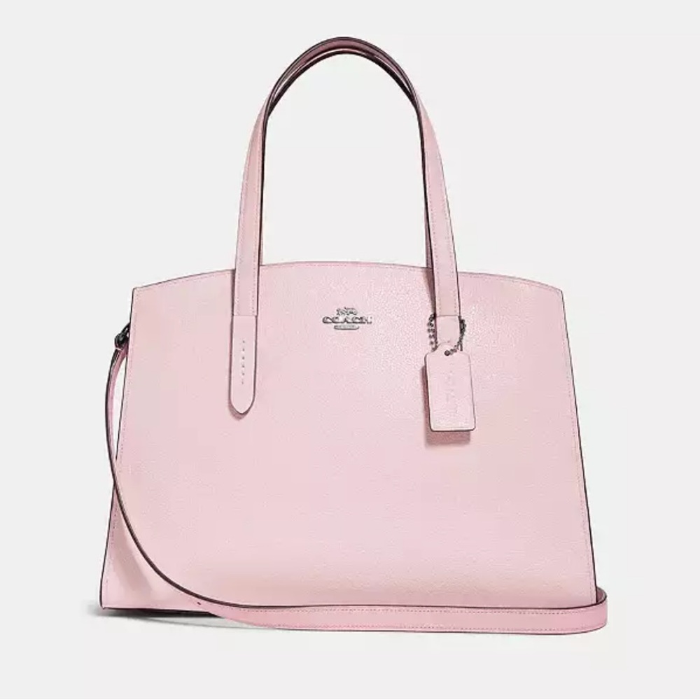 Coach Charlie Caryall in Pink with Top Handles and Shoulder Strap Like-New Condn
